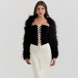 'Ash' Feather Bolero - ONE SIZE - House of CB